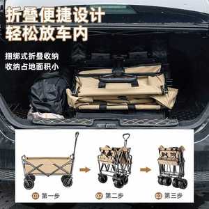 Portable Outdoor Camping <b>Folding</b> <b>Wagon</b> Express <b>Cart</b> for Camp Stall Use - Product Image 2