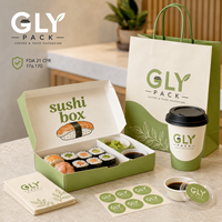 Vente en gros de boîtes à sushi à emporter en papier biodégradable personnalisées avec séparateur Emballage à déjeuner jetable de style japonais de qualité alimentaire