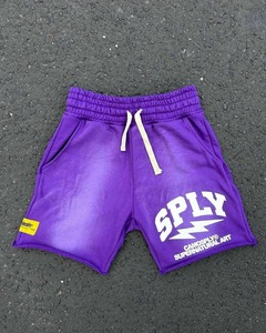 Custom Manufacturer Screen Printing Cotton <b>French</b> Terry Sweat Shorts Raw Hem Acid Wash Sun Fade Men'S Jogger Shorts - Product Image 5