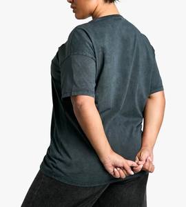 T-shirts surdimensionnés de qualité supérieure T-shirt lavé à col rond pour les femmes T-shirt parfait et idéal Athletic Casual Wear Soft - Product Image 2