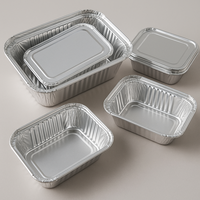 Barquettes jetables en aluminium alimentaire avec couvercles pour four, friteuse à air et préparation de repas