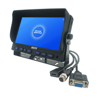 Moniteur de voiture 7 pouces VGA/AV |   Caméra de recul avant |   Écran partagé |   800 Nits, lisible en plein soleil |   Prise d'aviation à 4 broches |   1080P