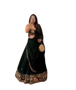 Faux Georgette Lehenga Choli de diseñador para mujer, trabajo de bordado de lentejuelas de la mejor calidad para fiesta de boda, venta al por mayor, ocasiones especiales - Product Image 1