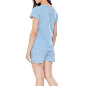 Ensemble 2 pièces décontracté pour femmes, été, uni, personnalisé, pantalon court fantaisie, chemise, respirant et écologique, fabriqué en tissu de toile - Product Image 3