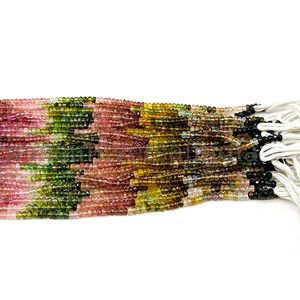 Perles rondelle à facettes multiples en tourmaline, perles de pierres précieuses en tourmaline naturelle, perles rondelle de tourmaline, perles en vrac en gros - Product Image 5