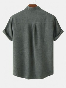 เสื้อเชิ้ตลายตารางแขนยาวสำหรับผู้ชายเสื้อเชิ้ตลายตารางแขนยาวมีกระเป๋าหน้าอกสำหรับผู้ชาย - Product Image 5