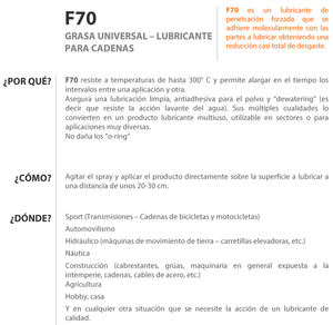 Spray lubrificante per catene con diffusore lungo F70 400 ml. (Faren 970SDESPPT) - Product Image 2