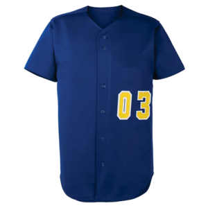 Camiseta de béisbol con bordado personalizado para hombre, conjunto de uniforme en blanco y azul liso de malla de poliéster 100% para equipo masculino - Product Image 2