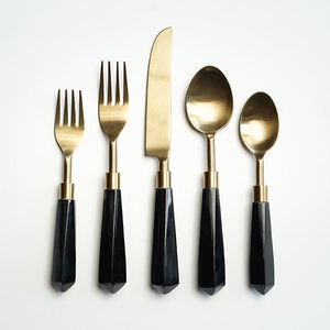 Qualité inégalée, approvisionnement direct d'usine, ensembles de couverts en acier inoxydable, polissage miroir, design élégant/luxueux pour hôtel et maison - Product Image 3