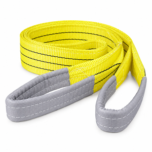 Sangle de levage plate en polyester 3 tonnes 75 mm × 3 m, sangle haute performance avec boucles renforcées, approvisionnement direct usine - Product Image 1
