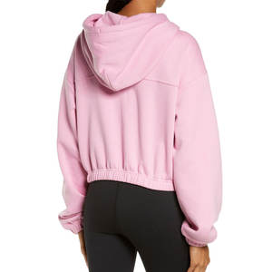 Crop Womens Oversized Hoodie with Custom logo New <b>Ladies</b> <b>Long</b> Sleeve Crop <b>Sweatshirt</b> in Factory Price Hoodies <b>for</b> Woman, Knitted - Product Image 4
