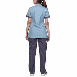 Ensemble d'uniformes médicaux de haute qualité à col en V pour infirmières, en toile, uniforme d'hôpital, séchage rapide, unisexe, 100% coton - Product Image 6