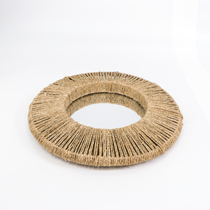 Nouvelle tendance : miroir mural en herbe de mer naturelle, décoration de chambre, miroirs ronds en paille de riz durables - Product Image 6