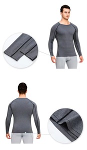 Camisa de LICRA de poliéster ajustada para hombre, ligera, de secado rápido, de compresión, para gimnasio - Product Image 6