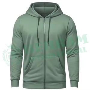 Sudadera con Capucha Personalizada con Logotipo Frontal, 100% Algodón, Felpa Francesa, Cierre de Cremallera, Hombros Caídos, Corte Regular, Secado Rápido, Transpirable, para Invierno - Product Image 6
