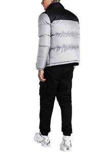 Veste pour hommes épaisse et chaude de couleur unie pour l'extérieur Veste coupe-vent à col montant avec logo personnalisé pour l'extérieur Veste bouffante - Product Image 3