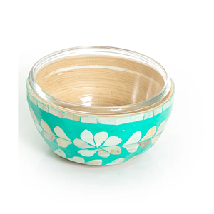 Venta al por mayor de cuencos de fregona de bambú hilado, nuevo diseño de madera natural, cuenco para servir, utensilios de cocina, directo de fábrica de Vietnam - Product Image 4