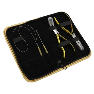 Herramientas de extensión de cabello con logotipo personalizado, alicates profesionales, cinta de acero inoxidable en kit de extensiones de cabello, embalaje personalizado - Product Image 1