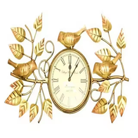 Jam Dinding Jarum Logam Kuarsa Art Deco Pola Geometris Abstrak Gaya Antik Desain Khusus Ruang Tamu Ruang Makan Gantung