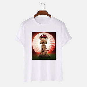 2025ใหม่ฤดูร้อนเสื้อยืดผู้ชายผ้า100% GSM 300สกรีนพิมพ์โลโก้ที่กำหนดเองพิมพ์ลาย3D พื้น - Product Image 3