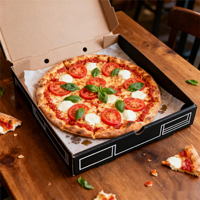 Boîtes à Pinsa Rectangulaires Premium Personnalisées en Carton Ondulé – Emballage Robuste pour Pinsa Romana et Pizzas à Emporter
