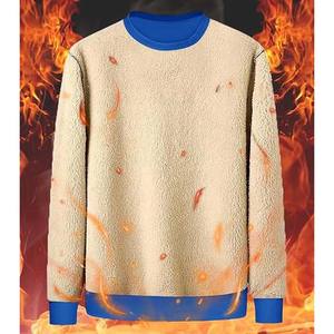 Sweatshirts à col rond pour homme doublés en sherpa chaud, lourds, à manches longues, en polaire d'hiver, pull-over - Product Image 2