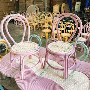 Silla de ratán hecha a mano de color rosa claro para niños Diseño moderno de la mejor calidad para la habitación de los niños para uso en la cocina de la sala de estar al aire libre - Product Image 6