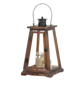 Decoración del hogar Vintage marrón vela linterna granja linternas decoración del hogar linterna de madera decorativa para centros de mesa de boda - Product Image 5