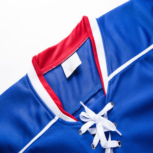 Maillot de hockey sur glace TBF-150 personnalisé pour adultes 100% polyester durable respirant tissu évacuant l'humidité à lacets col en v long - Product Image 3