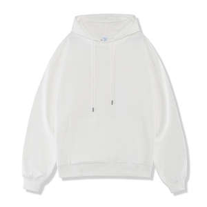 Couleur unie grande taille unisexe à manches longues sweat à capuche polyester hommes sweat à capuche décontracté blanc personnalisé hauts de sport - Product Image 6