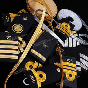 Épaulettes en or OEM épaulettes personnalisées épaulettes à enfiler souples marchandes pour uniforme de pilote - Product Image 6