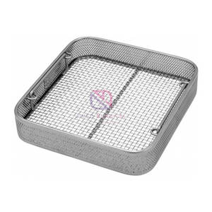 Panier latéral perforé en acier inoxydable de qualité supérieure avec base en fil métallique, manuel, réutilisable, durable, à usage médical pour le rangement et l'organisation - Product Image 2