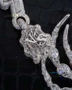 Pendentifs de charme en or rose, argent massif, sur mesure, avec moissanite VVS, sertis à la main, design unique, style hip-hop, pour mariages - Product Image 3