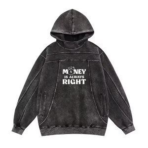 Sweat à capuche de haute qualité délavé à l'acide, épaule tombante, multi-poches, logo personnalisé sérigraphié, conception polaire décontractée pour le service d'hiver OEM - Product Image 1