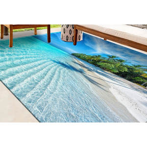 Tapis imprimé Océan Tropical - Décoration côtière pour salons et couloirs, tapis doux non tissé - Product Image 4