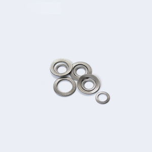 Rondelles à coins fraisés en acier inoxydable zingué, norme française NFE25-511, série DIN9250S, impression oblique double face - Product Image 2