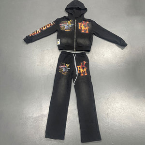 Conjunto Deportivo Personalizado 100% Algodón, Dos Piezas, Corte Regular, Sudadera con Capucha para Hombre, Felpa Transpirable, Invierno, Estampado, Chándal - Product Image 5