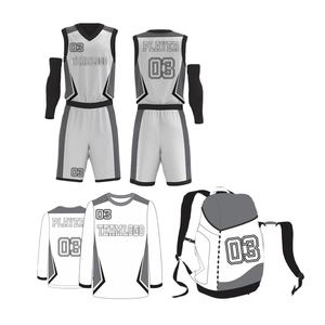 Ensemble de deux pièces pour femmes-Uniforme de basket-ball personnalisé-Impression numérique-Coton-Fibre de bambou antibactérien-Manches complètes-Club d'équipe - Product Image 4