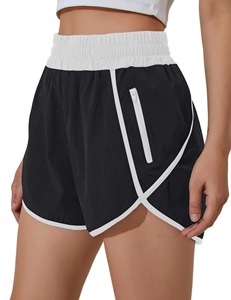 Women's High Quality Breathable Summer <b>Shorts</b> Custom Solid Color Zipper Pocket for Sports Gym Fitness Workout Worsted Fabric - Product Image 4