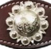 Headstall occidental de cuero genuino marrón de alta calidad con producto ecuestre Concho para montar a caballo - Product Image 5