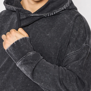 Sudadera con Capucha Extra Grande 100% Algodón, Lavado Ácido, con Logotipo Personalizado, Sudadera de Invierno para Hombre, de Alta Calidad, Gruesa, Estilo Urbano, Bordada, 2 Piezas - Product Image 2