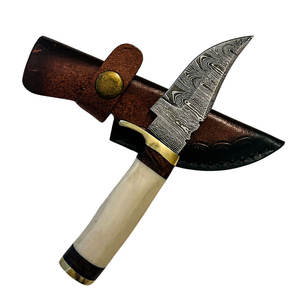 Artisan Damas Acier Skinner Couteau Personnalisé Fait À La Main Poli Haute Qualité Damas Lame Pleine Tang Poignée Élégante - Product Image 4