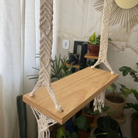 Fauteuil suspendu en macramé bohème 100% fait main, grand hamac suspendu pour intérieur et extérieur, design de balançoire tissé à la main, cordon en coton naturel