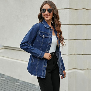 เสื้อโค้ทผ้ายีนส์ผู้หญิงเสื้อแจ็กเก็ตยีนส์ทรงหลวมมีกระเป๋าวินเทจแฟชั่นฤดูใบไม้ร่วงฤดูใบไม้ผลิฤดูใบไม้ร่วง - Product Image 4