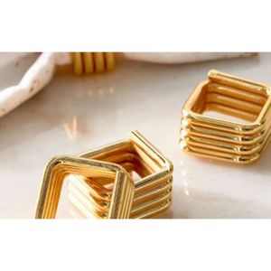 Servilletero de mesa de Venta caliente, servilletero de forma cuadrada dorada para fiestas de boda, ajuste de mesa a precio atractivo - Product Image 1