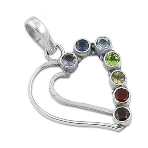 Pendentif Cœur en Argent 925 Plaqué Or Rose avec Pierre Naturelle, Breloque Religieuse pour Femme, Cadeau - Product Image 2