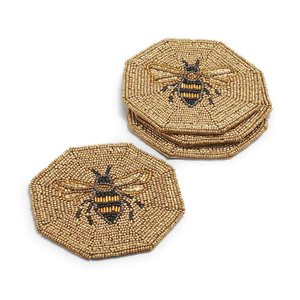 Broderie perlée abeille conception quatre ensemble caboteur de haute qualité belle pour verre boisson décor à la mode de l'inde - Product Image 5