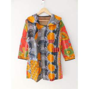 Chaqueta Kantha de algodón Vintage para mujer, abrigo de fiesta transpirable con estampado Floral de bloque de mano indio acolchado para invierno, corto Floral - Product Image 3