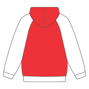 Sudadera con Capucha DST Delta Red Body, Mangas Raglán Blancas, Mezcla de Algodón, Ropa de Hermandad Griega Divine Nine, Ropa de Vida Griega - Product Image 2