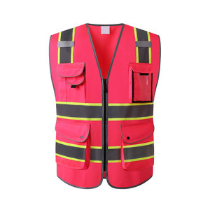 Bon marché Prix extérieur Construction réfléchissant haute visibilité gilet de sécurité haute qualité fermeture éclair Style Cargo poches gilet de sécurité - Product Image 1